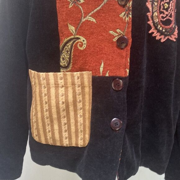 Analogy Boho Retro Embroidered Jacket Size Large - Picture 3 of 10